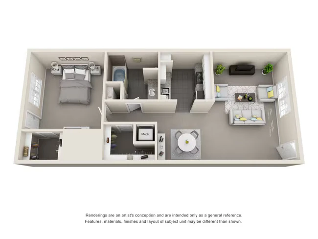 1 Bedroom 1 Bathroom 121 floor plan